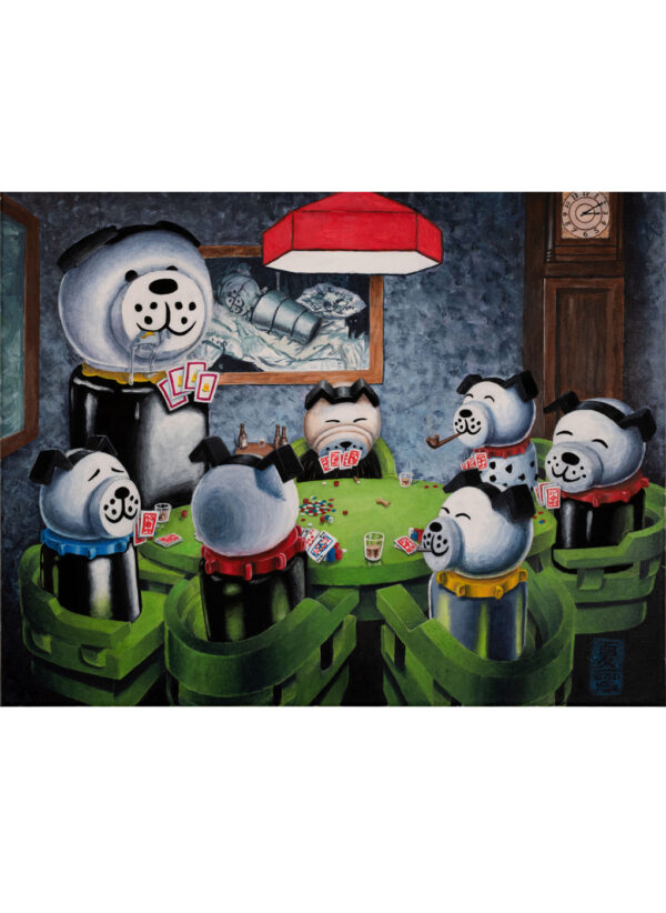 Little Dogs Playing Poker Original painting product image