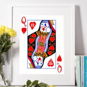 5x7 inch Queen of Broken Hearts in a frame